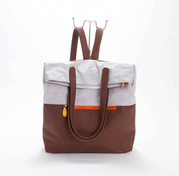Convertible Vegan Backpack Tote - Olive/Espresso Gioia main image 4