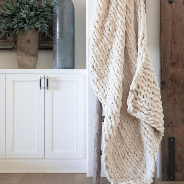 INFINITE CHUNKY KNIT BLANKET | BIG  -  OAT