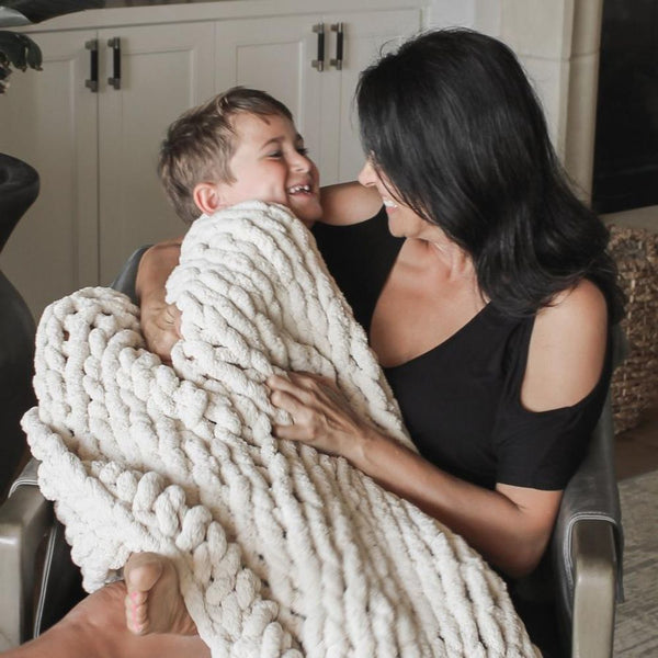 INFINITE CHUNKY KNIT BLANKET | BIG  -  OAT